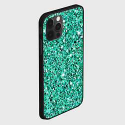 Чехол для iPhone 12 Pro Нефритовый зелёный текстура крошки крапинки, цвет: 3D-черный — фото 2