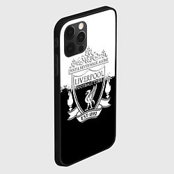 Чехол для iPhone 12 Pro Liverpool краски черно белые, цвет: 3D-черный — фото 2
