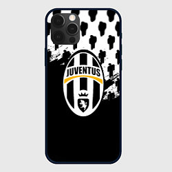 Чехол для iPhone 12 Pro Juventus logo краски, цвет: 3D-черный