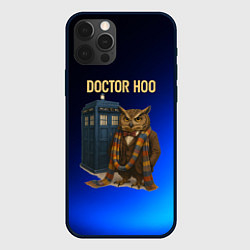 Чехол для iPhone 12 Pro Doctor Hoo сова у телефонной будки, цвет: 3D-черный