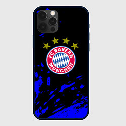 Чехол для iPhone 12 Pro Бавария Мюнхен синие краски, цвет: 3D-черный