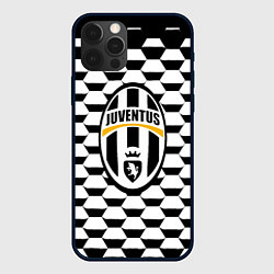 Чехол для iPhone 12 Pro Juventus геометрия черно белая, цвет: 3D-черный