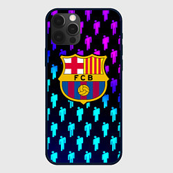 Чехол для iPhone 12 Pro Barcelona люди градиент неон, цвет: 3D-черный