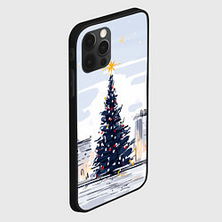 Чехол для iPhone 12 Pro Новый год минимализм, цвет: 3D-черный — фото 2