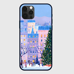 Чехол для iPhone 12 Pro Новогодний двор, цвет: 3D-черный