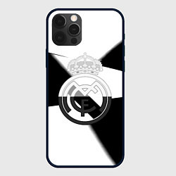 Чехол для iPhone 12 Pro Реал Мадрид геометрия полосы, цвет: 3D-черный