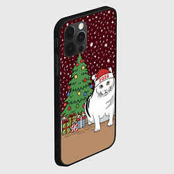 Чехол для iPhone 12 Pro Кот Бендер и ёлка, цвет: 3D-черный — фото 2