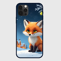 Чехол iPhone 12 Pro Лисичка новогодней ночью