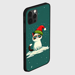 Чехол для iPhone 12 Pro Милый мем Новогодний котенок, цвет: 3D-черный — фото 2
