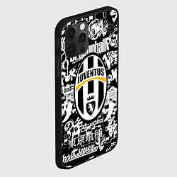 Чехол для iPhone 12 Pro Ювентус аниме черно белые надписи, цвет: 3D-черный — фото 2