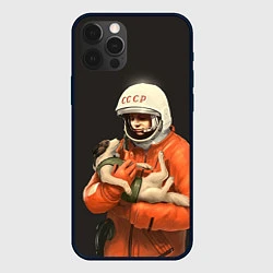 Чехол iPhone 12 Pro Гагарин с лайкой