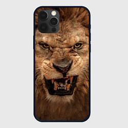 Чехол для iPhone 12 Pro Взгляд льва, цвет: 3D-черный