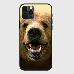 Чехол для iPhone 12 Pro Взгляд медведя, цвет: 3D-черный