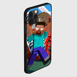 Чехол для iPhone 12 Pro Minecraft Man, цвет: 3D-черный — фото 2