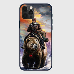Чехол iPhone 12 Pro Красноармеец на медведе