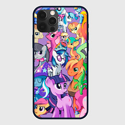 Чехол для iPhone 12 Pro My Little Pony, цвет: 3D-черный