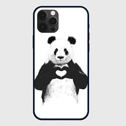 Чехол для iPhone 12 Pro Panda Love, цвет: 3D-черный