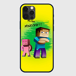 Чехол для iPhone 12 Pro Hello Minecraft, цвет: 3D-черный