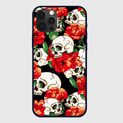Чехол iPhone 12 Pro Черепки и розы