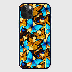 Чехол для iPhone 12 Pro Бабочки, цвет: 3D-черный