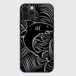 Чехол для iPhone 12 Pro Акула в в морской пучине, цвет: 3D-черный
