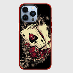 Чехол для iPhone 13 Pro Карты дьявола, цвет: 3D-красный
