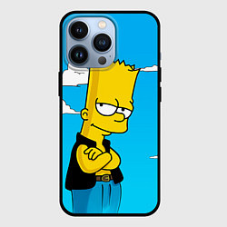 Чехол для iPhone 13 Pro Задумчивый Барт, цвет: 3D-черный