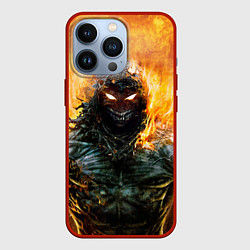 Чехол для iPhone 13 Pro Disturbed: Monster Flame, цвет: 3D-красный