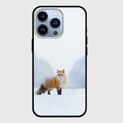 Чехол для iPhone 13 Pro Лиса на снегу, цвет: 3D-черный