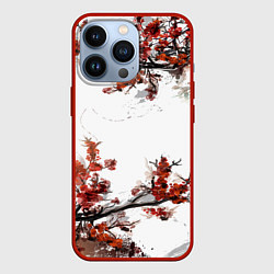 Чехол для iPhone 13 Pro САКУРА, цвет: 3D-красный
