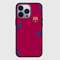 Чехол для iPhone 13 Pro FC Barcelona: Purple Original, цвет: 3D-черный