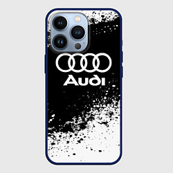 Чехол для iPhone 13 Pro Audi: Black Spray, цвет: 3D-тёмно-синий