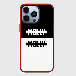 Чехол для iPhone 13 Pro Molly: Black & White, цвет: 3D-красный