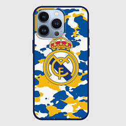 Чехол для iPhone 13 Pro Real Madrid: Camo, цвет: 3D-тёмно-синий