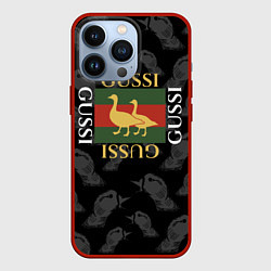 Чехол для iPhone 13 Pro GUSSI Style, цвет: 3D-красный