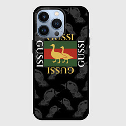 Чехол для iPhone 13 Pro GUSSI Style, цвет: 3D-черный
