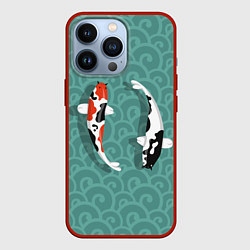 Чехол для iPhone 13 Pro Японские рыбки, цвет: 3D-красный