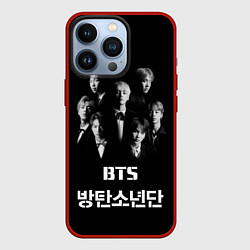 Чехол для iPhone 13 Pro BTS Group, цвет: 3D-красный