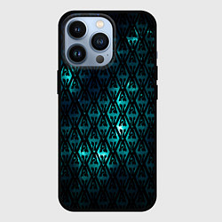 Чехол для iPhone 13 Pro TES: Blue Pattern, цвет: 3D-черный