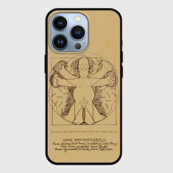 Чехол для iPhone 13 Pro Гомер Да Винчи, цвет: 3D-черный