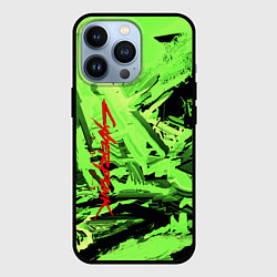 Чехол iPhone 13 Pro Cyberpunk 2077: Green Breaks