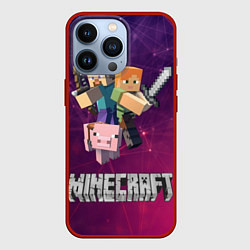 Чехол для iPhone 13 Pro MINECRAFT, цвет: 3D-красный