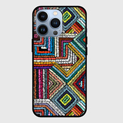 Чехол для iPhone 13 Pro Этнический орнамент вышивка, цвет: 3D-черный