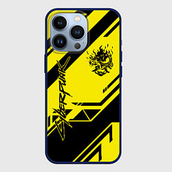 Чехол для iPhone 13 Pro Cyberpunk 2077: Yellow Samurai, цвет: 3D-тёмно-синий