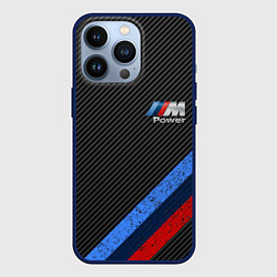 Чехол для iPhone 13 Pro BMW КАРБОН, цвет: 3D-тёмно-синий