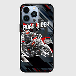 Чехол для iPhone 13 Pro Road rider мотоциклист, цвет: 3D-черный