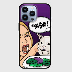 Чехол для iPhone 13 Pro Woman yelling at a cat, цвет: 3D-черный