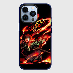 Чехол для iPhone 13 Pro Demon Slayer, цвет: 3D-тёмно-синий