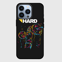 Чехол для iPhone 13 Pro Train hard, цвет: 3D-черный