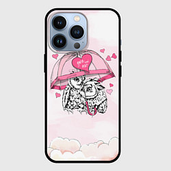 Чехол для iPhone 13 Pro Влюбленные совушки, цвет: 3D-черный
